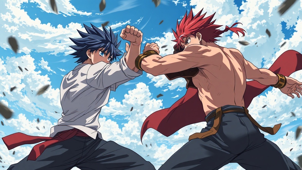 Screenshot eines epischen Kampfes aus einem Shonen-Anime 2026